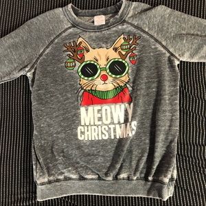Meowy Christmas Grey Sweatshirt